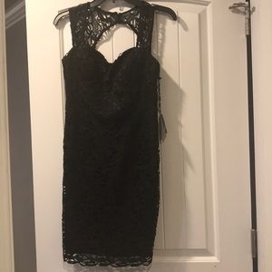Adrianna Papell black lace dress